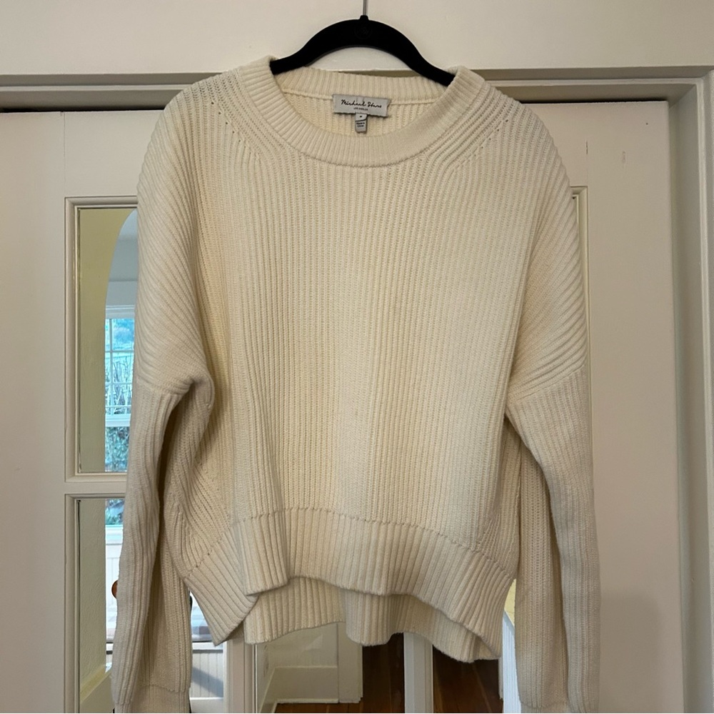Michael Stars Women's Cream Crew Neck Sweater